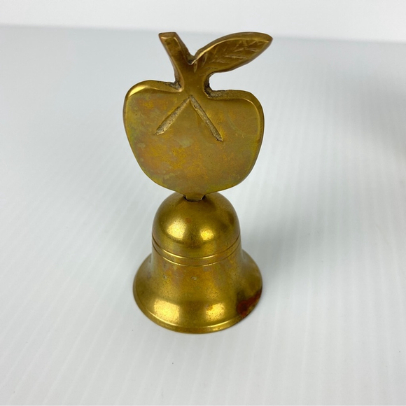 Brass Apple Bell Set 3 inches tall - Picture 5 of 8